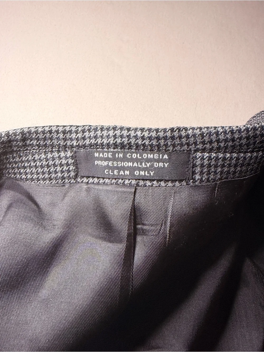 Gianfranco Ruffini Italy Mens 42L Wool Houndstooth Blazer Sport Coat Gray Black